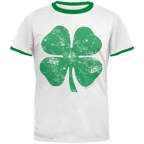 T-shirt Ringer pour Hommes Trèfle Usé pour la Saint-Patrick
