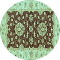 thumbnail image 1 of Ahgly Company Indoor Round Oriental Light Blue Traditional Area Rugs, 6' Round, 1 of 4