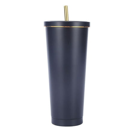 

Vacuum Insulated Water Bottle Durable Drinking Water Bottle for Picnic Sports Travel Busniess Black Gold