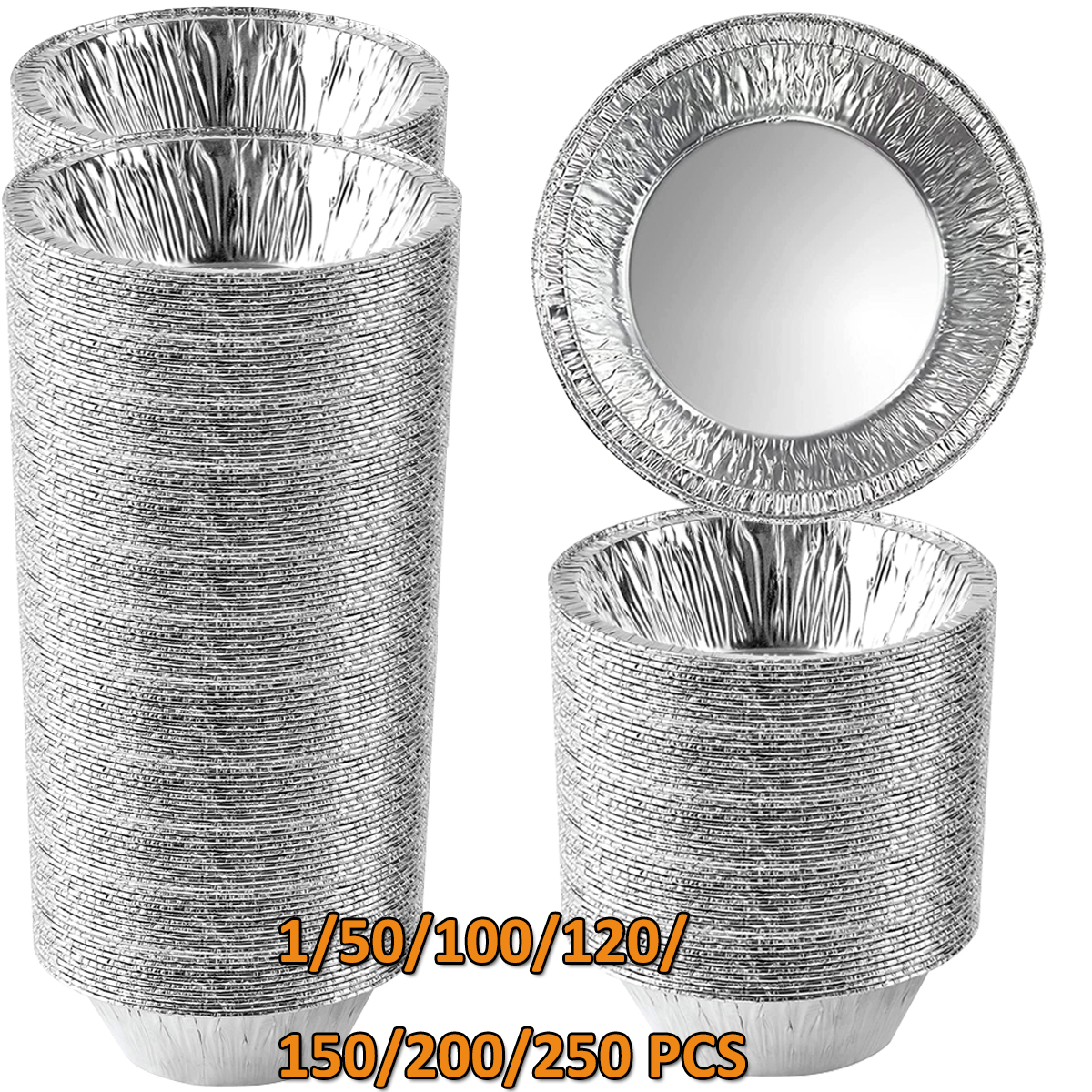 5inch (12.7 Cm) Small Round Pie Tin Foil Pot Frozen and Oven Safe