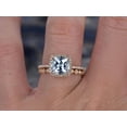 thumbnail image 2 of HeartsAndYou 3ct Natural Blue Aquamarine Bridal Set Engagement Ring 14k SOLID Yellow Gold, 2 of 6