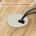 thumbnail image 3 of Office Computer Desk Grommet, Plastic Desk Cord Cable Hole Cover Grommets - 1.4 Inch/35mm Dia, 4 Packs, Gray, 3 of 7
