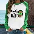 thumbnail image 1 of Pntutb Mujer Primavera Patchwork St. Patrick'S Day Impreso Manga Larga Cuello Redondo Casual Tee tops Pntutb Pntutb-5557, 1 of 6