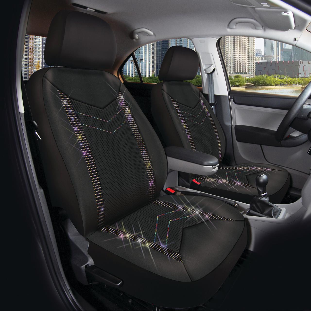 Auto Drive Rainbow Crystal Faux Leather Seat Covers photo 2