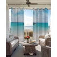 thumbnail image 2 of Sail Beach Blackout Curtains for Bedroom Living Room, Sea Sky Clouds Summer 54 In Long Thermal Insulated Room Darkening Drapes Grommet Window Treatments, 42 x 54 In, 2 of 9