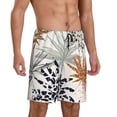 thumbnail image 2 of Gaeub Tropical Leaves Printed Men's Short Pajama Pants, Lightweight Lounge & Sleep Bottoms Keep You Cool - 4X-Large, 2 of 9