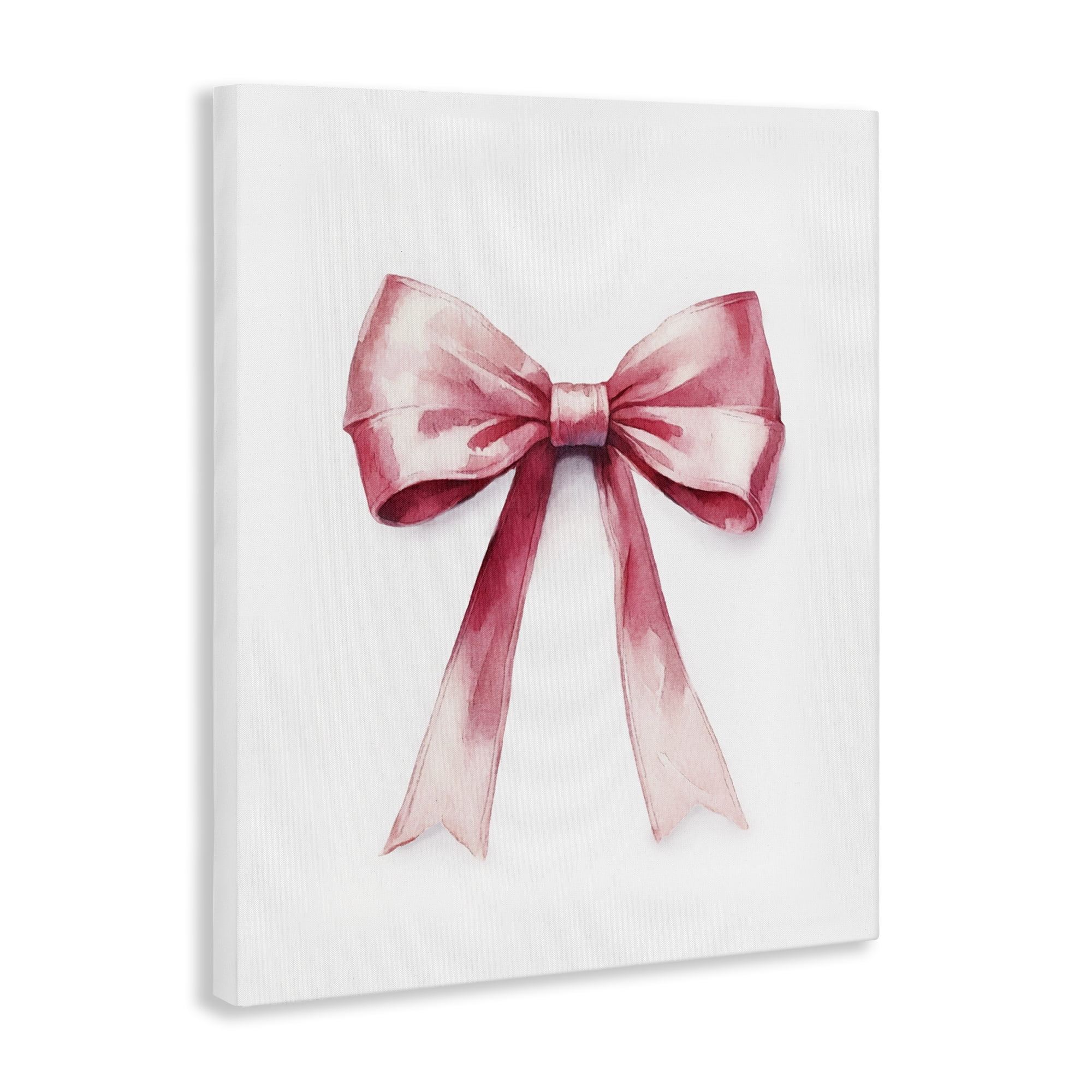 Stupell Industries Delicate Pink Bow Fashion Painting Wrapped Canvas Art Print Wall Art, 30 x 40