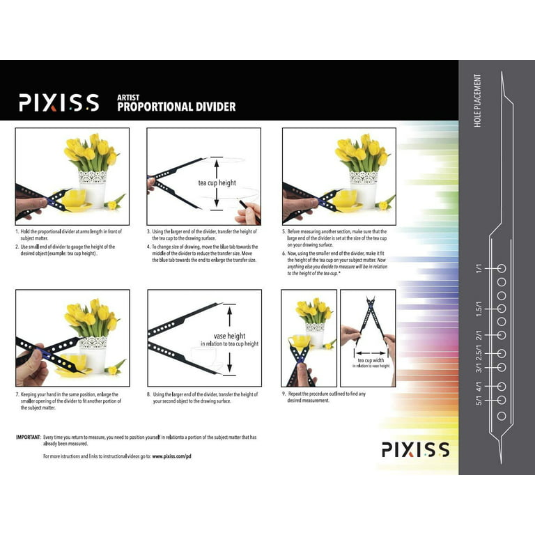 Proportional Divider Artist Drawing Tool for Artists by Pixiss Professional  Compass Caliper Scale Divider Drawing Supplies, Drafting Tools, Projector