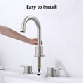 thumbnail image 3 of Widespread Bathroom Sink Faucet Brushed Nickel 2 Handle 8 inch 3 Hole 360°Swivel Spout Vanity Sink with Pop Up Drain Assembly, 3 of 7