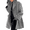 25#Gray, variant on Women's Single Breasted Hooded Jacket Casual Trench Coat Fall Pea Coats Winter Overcoat Jacket Red XL