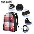 thumbnail image 5 of Cauagu Heart Plaid Print Backpacks,Travel Daypack Casual Laptop Backpack Bookbag Fits 15 Inch Computer for Men Women, 5 of 8