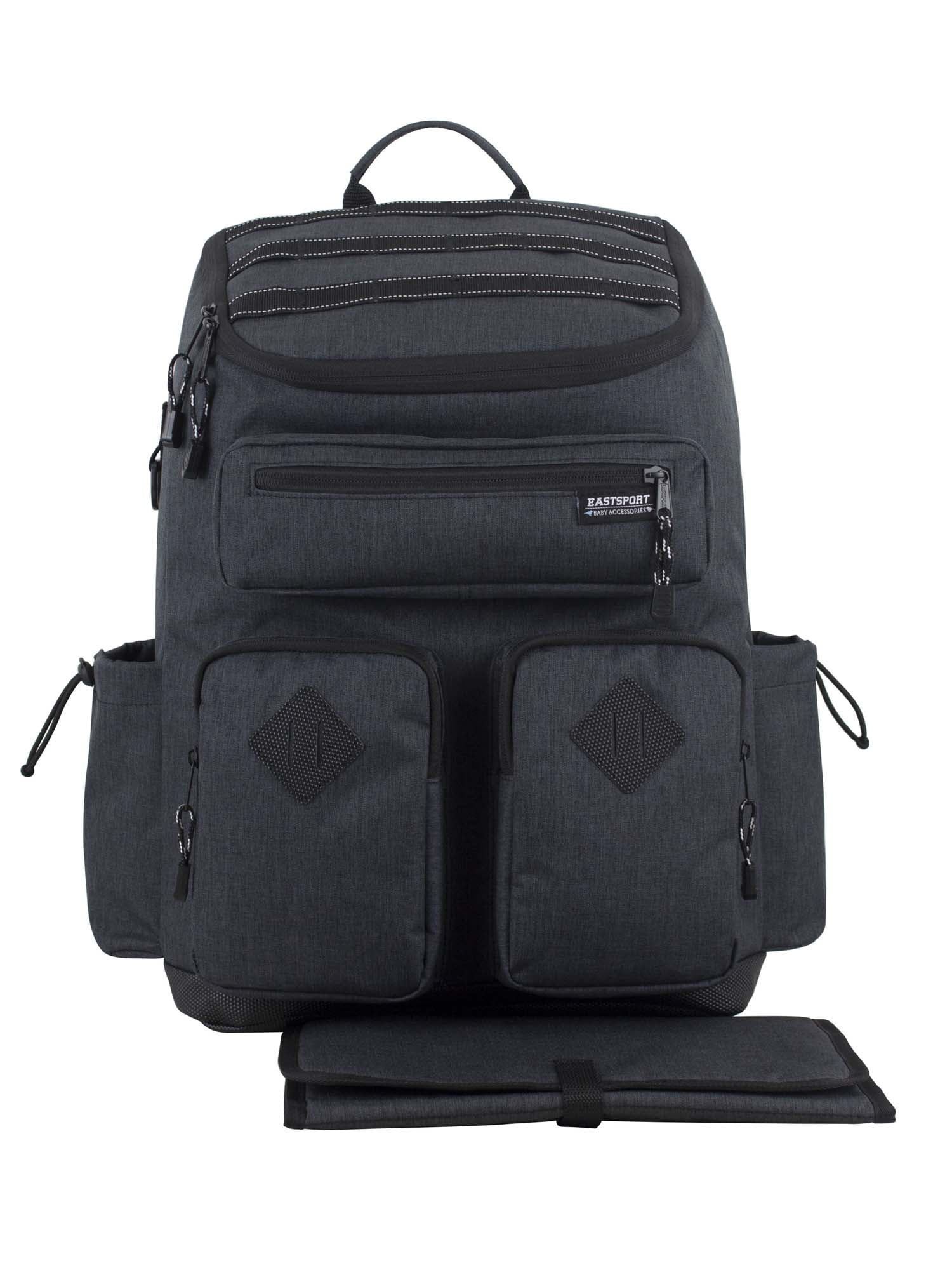 Eastsport Utility Diaper Backpack Bag with Changing Pad, Dark Grey