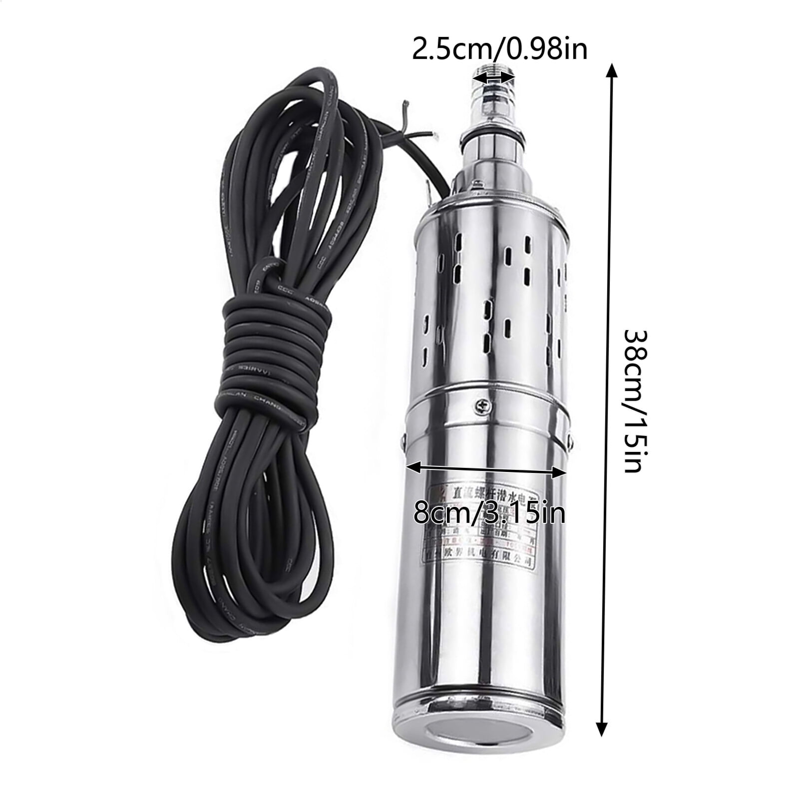 12V Solar Powered Water Pump Farm&Ranch Submersible Bore Hole Deep Well Pump 180W Used in Farmland, Factories, Railways