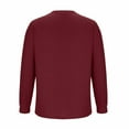 thumbnail image 3 of BLTIBY Men's Waffle Long Sleeve Shirts Solid Colour Crew Neck Thermal Underwear Tops Casual Pullover Sweaters Knit Undershirts Fashion Lightweight Sweatshirts Wine XL, 3 of 5