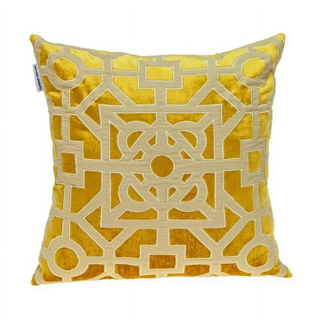 Parkland Collection PILM21428 Hazel Transitional Mustard Yellow Square Throw Pillow