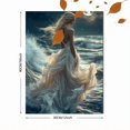 thumbnail image 3 of Ethereal Moonlit Ocean Canvas Wall Art, Flowing Dress Mystical Woman Night Sky Dreamy Home Decor, 3 of 8
