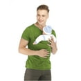 thumbnail image 3 of Beforesun Men's Baby Carrier Soothe V Neck Short Sleeve Kangaroo T Shirt(Green，L）, 3 of 5
