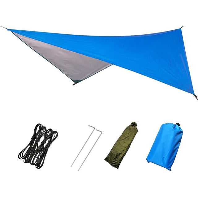 Lona impermeable para tienda Zulema Compacta para acampar con mosca Azul