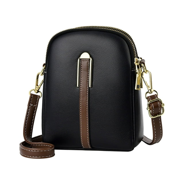 Mini Shoulder Phone Bag, Embroidered Crossbody Sling Bag for Women, Small Leather Body Bag with Adjustable Strap, Compact Purse for Cell Phone Cards Cash Essentials