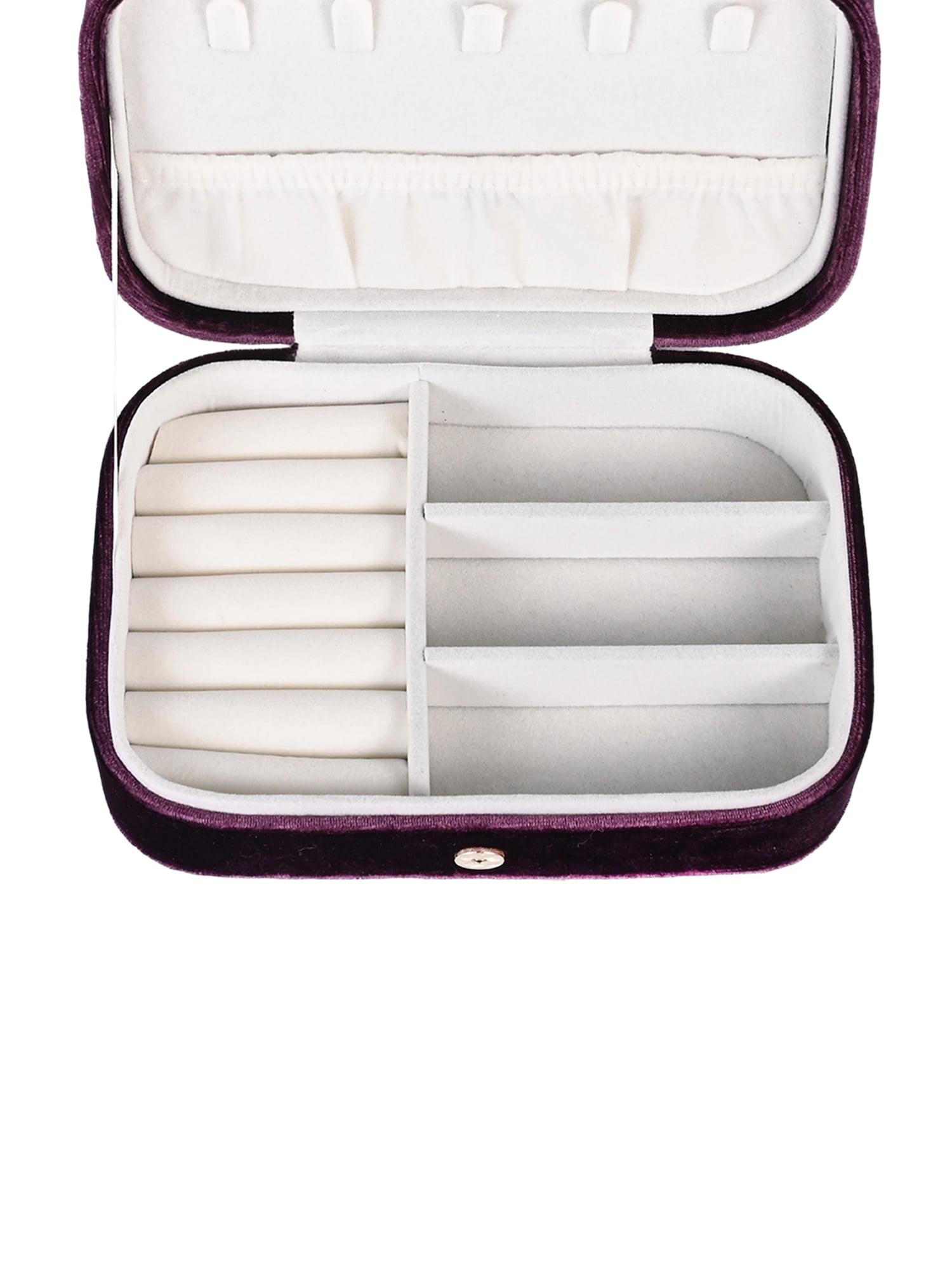 Scenario Women's Rectangular Faux Velvet Jewelry Organizer, Purple
