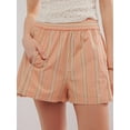 thumbnail image 5 of Suagox Women Striped Shorts, Elastic Waist Casual Shorts Summer Streetwear for Daily Date, 5 of 10