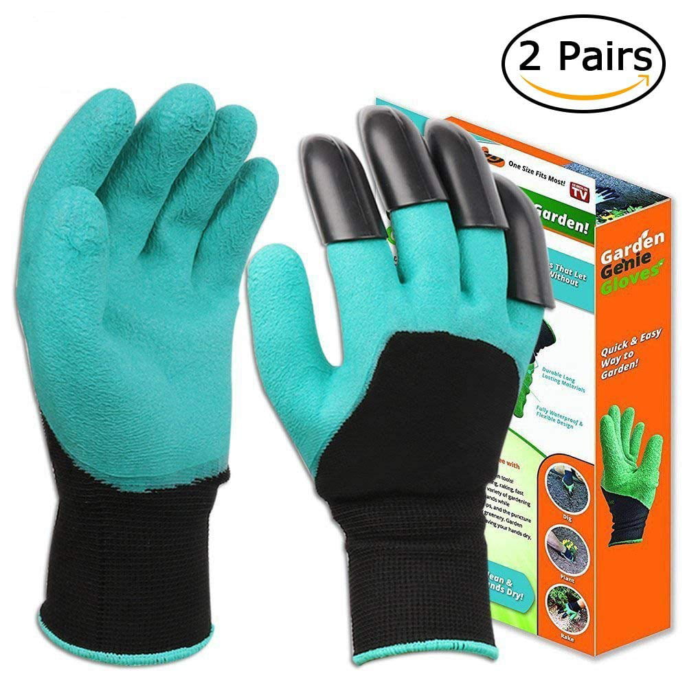 As Seen On TV Garden GENIE Gloves  With Built-In Claws   Brand NEW! 