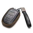 thumbnail image 4 of Vitodeco Genuine Leather Smart Key Fob Case Cover Protector with Leather Key Clap Compatible for Chrysler Pacifica 2017 - 2025 (7-Button, Black), 4 of 4