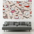 thumbnail image 2 of GZHJMY Tapestry Wall Hanging Cute Cartoon Dachshund Dog Animal Eiffel Tower Tapestry Decorative Wall&nbsp;Blanket&nbsp;Bedding Tapestry for Bedroom Living Room Dorm 80"x60" Gift Decor, 2 of 7