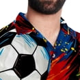 thumbnail image 5 of Football Men's Short Sleeve Poplin Shirts, Casual Printed Button Down Tops for Summer Beach, Unisex with Spread Collar, 5 of 6