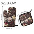 thumbnail image 2 of Yayeee Oven Mitts and Pot Holder Set of 2 Heat Resistant Kitchen Gloves Baking Hot Pad, Black Chocolate Cakes, 2 of 5