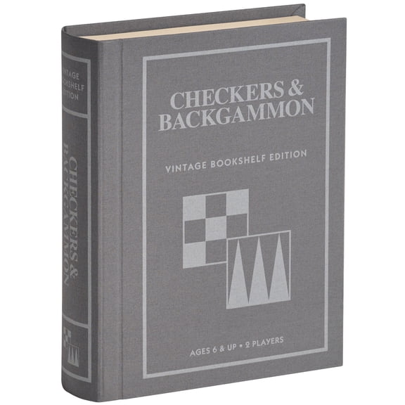 WS Game Company Checkers and Backgammon Vintage Bookshelf Edition Board Game