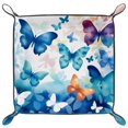 thumbnail image 2 of Jewelry Dish Trinket Tray Home Decor Wedding Gift for Her Small Ring Holder Watercolor Butterflies Pattern Flag, 16x16cm, 2 of 6