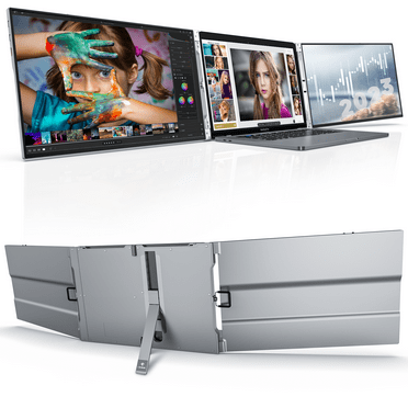 LIMINK  14" Portable Triple Monitor for Laptop, Aluminum Alloy Laptop Screen Monitor Extender