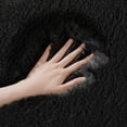 thumbnail image 4 of Chloelov Round Fluffy Faux Fur Area Rug, Black, Cozy Non-Slip Plush Carpet, 3' x 3', Skin-friendly, 4 of 7