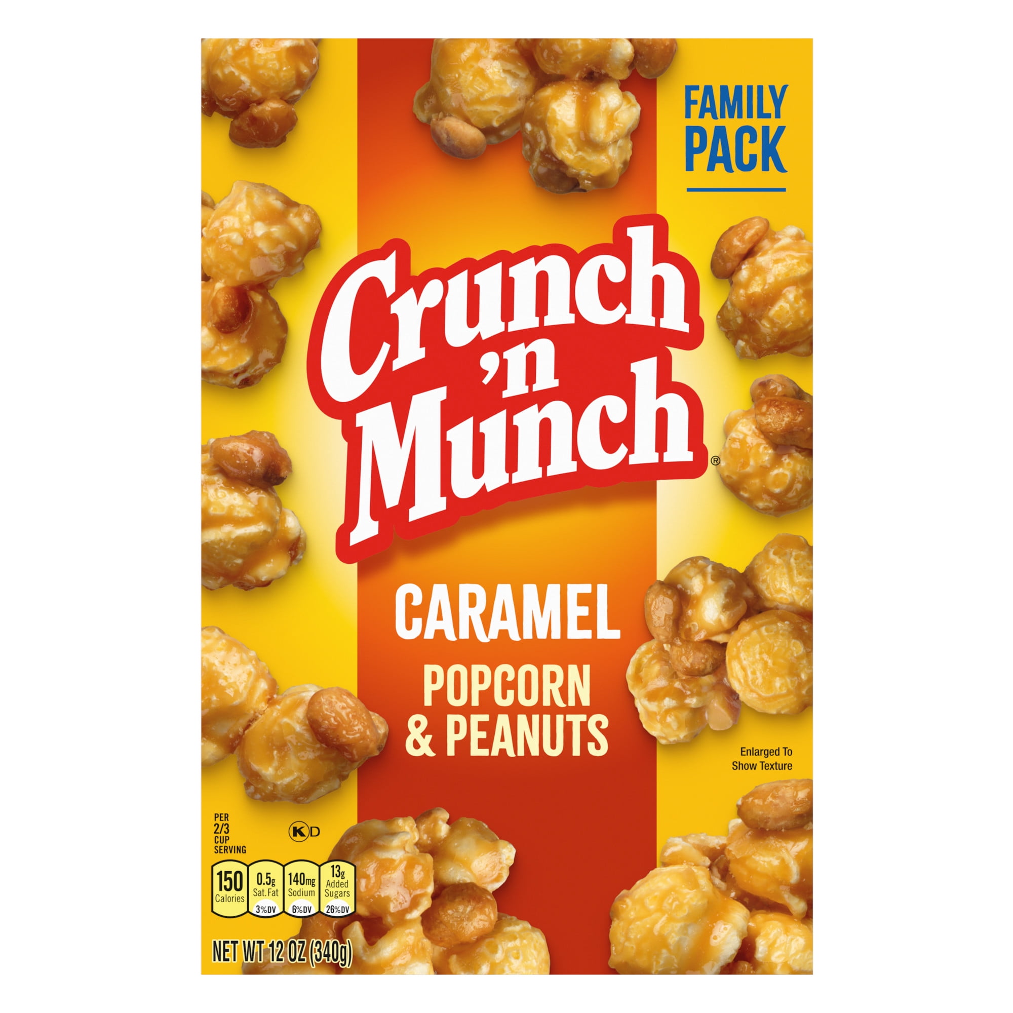 (6 pack) CRUNCH 'N MUNCH Caramel Popcorn with Peanuts, 12 oz.