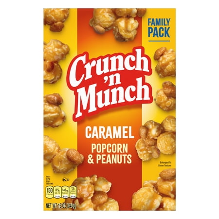 CRUNCH 'N MUNCH Caramel Popcorn with Peanuts, 12 oz.