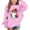 thumbnail image 5 of Enjoytime Halloween Crewneck Sweatshirt Ghost Graphic Long Sleeve Pullover Top Cute Fall Fashion Kids Clothes Girls 1-14 Years, 5 of 7