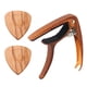thumbnail image 2 of Nueva Guitarra Capo Clamp \u0026 Picks Para Guitarra Acústica Eléctrica Modulación Capo Madera de olivo CUTICAT Púas y cejilla de guitarra, 2 of 8