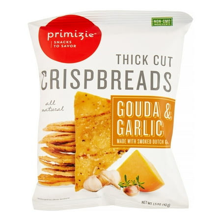 Primizie Snacks All Natural Crispbreads, Smoked Dutch Gouda, 1.5 Oz
