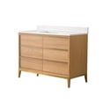 thumbnail image 6 of Wellfor 48" Light Oak Bathroom Vanity with Sink, Freestanding Cabinet with 3 Soft-Close Drawers, 6 of 8