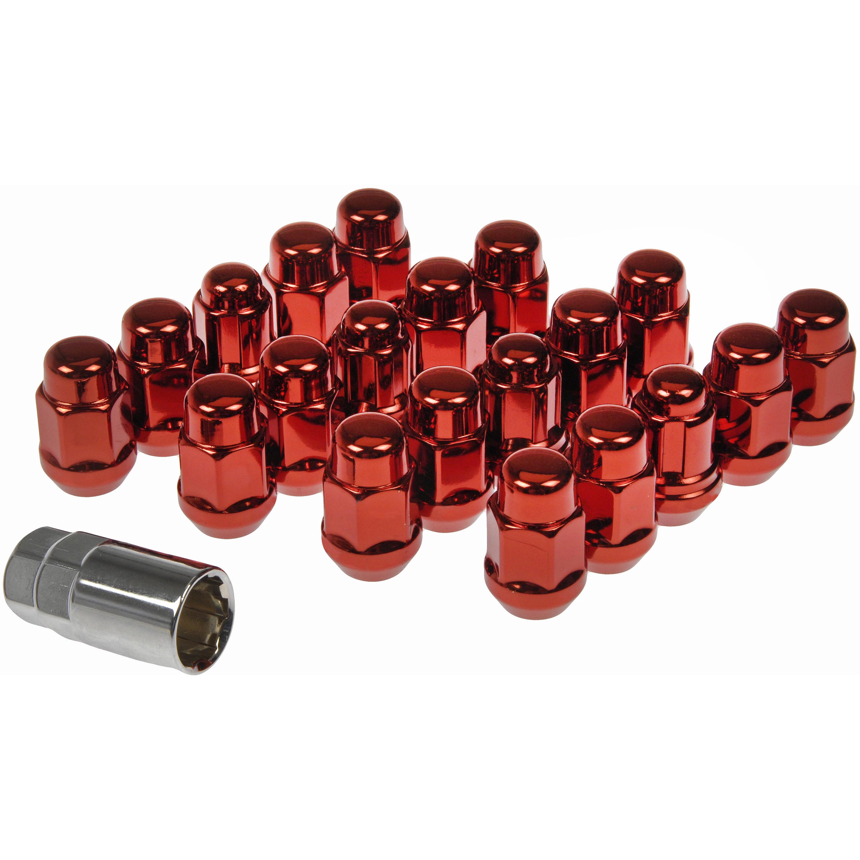 Dorman 711-635E Wheel Lug Nut for Specific Models, Red (Pack of 21)