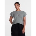 thumbnail image 2 of Scenario Women's Sweater with Flutter Sleeves, Lightweight, Sizes XS-XXXL, 2 of 6