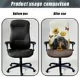 thumbnail image 4 of SCRAWLGOD Universal Cover for Office Chair Seat Soft Non-Slip Breathable Boss Chair Slipcovers Washable Easy to Remove Rotating Chair Cover, Dachshund Butterfly Sunflowers, S, 4 of 7
