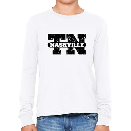 Nashville, Tennessee TN Classic City State Sign Boy's Long Sleeve