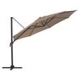 thumbnail image 4 of CorLiving 11.5ft Deluxe Tilting and Rotating Offset Patio Umbrella with Aluminum Frame and Durable Canopy, Brown, 4 of 11