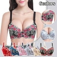 thumbnail image 2 of VerPetridure Plus Size Wirefree Bras for Women Full Coverage Underwire Bras Floral Print Everyday Underwear, 2 of 7