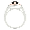thumbnail image 4 of 2.48 ctw with Simulated Diamond Halo Accents Anniversary Ring for Women | Pear Cut Natural Onyx | Hyperallergenic Solid 14K White/Rose Gold, 4 of 5