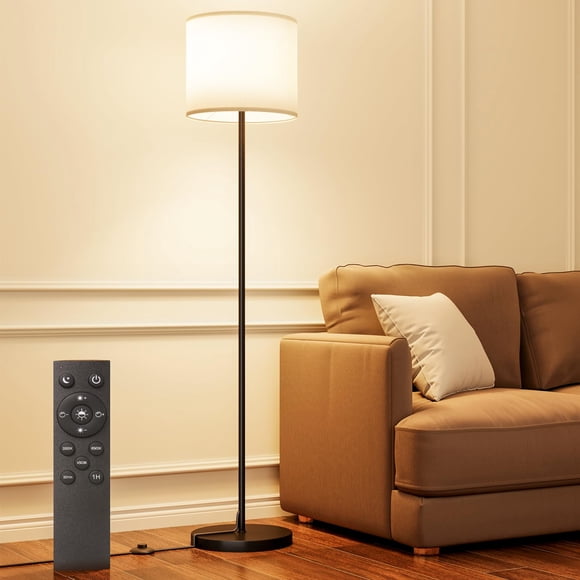 Lámpara de Piso Keepsmile 155 cm Regulable con Control Remoto Pantalla de Lino 12W