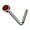Red, variant on Solid Grade 23 Titanium Press Fit Cubic Zirconia Micro Ball Top L Bend Stud Nose Ring