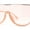 Peach / Pink, variant on SA106 Futuristic Half Rim Flat Top 80s Sunglasses Black Gunmetal Grey